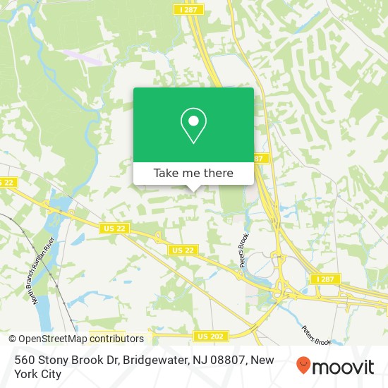 Mapa de 560 Stony Brook Dr, Bridgewater, NJ 08807