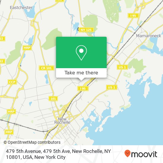 Mapa de 479 5th Avenue, 479 5th Ave, New Rochelle, NY 10801, USA