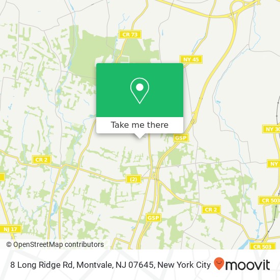 Mapa de 8 Long Ridge Rd, Montvale, NJ 07645