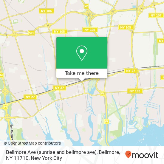 Bellmore Ave (sunrise and bellmore ave), Bellmore, NY 11710 map