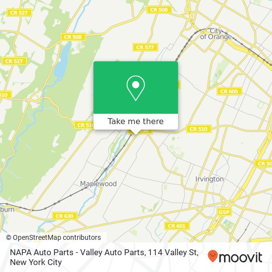 NAPA Auto Parts - Valley Auto Parts, 114 Valley St map