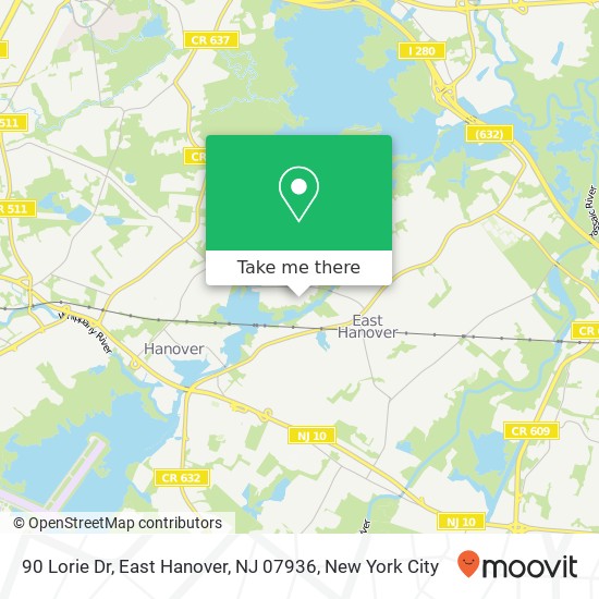 90 Lorie Dr, East Hanover, NJ 07936 map
