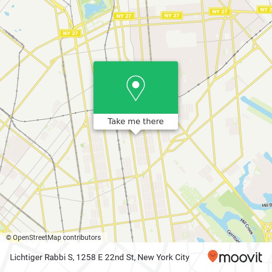 Lichtiger Rabbi S, 1258 E 22nd St map