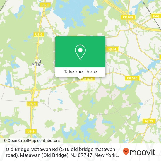 Mapa de Old Bridge Matawan Rd (516 old bridge matawan road), Matawan (Old Bridge), NJ 07747