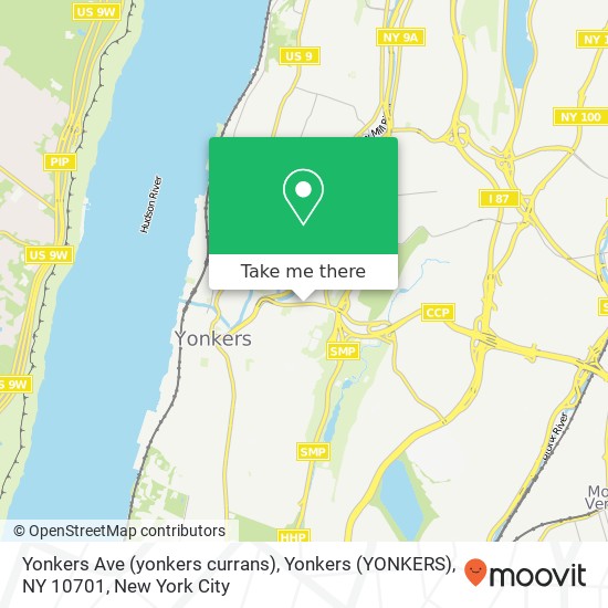Mapa de Yonkers Ave (yonkers currans), Yonkers (YONKERS), NY 10701