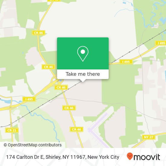 Mapa de 174 Carlton Dr E, Shirley, NY 11967