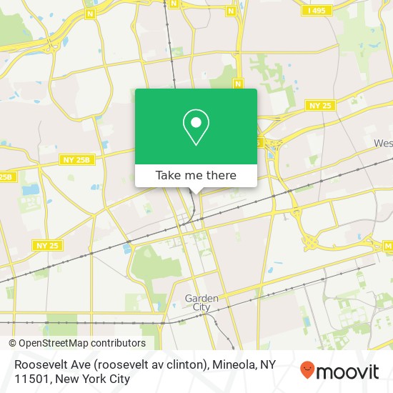 Roosevelt Ave (roosevelt av clinton), Mineola, NY 11501 map