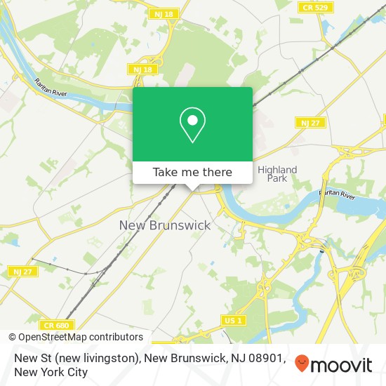 Mapa de New St (new livingston), New Brunswick, NJ 08901