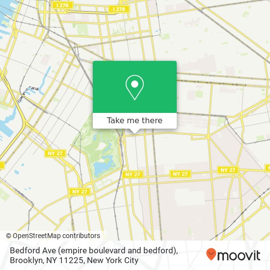 Mapa de Bedford Ave (empire boulevard and bedford), Brooklyn, NY 11225