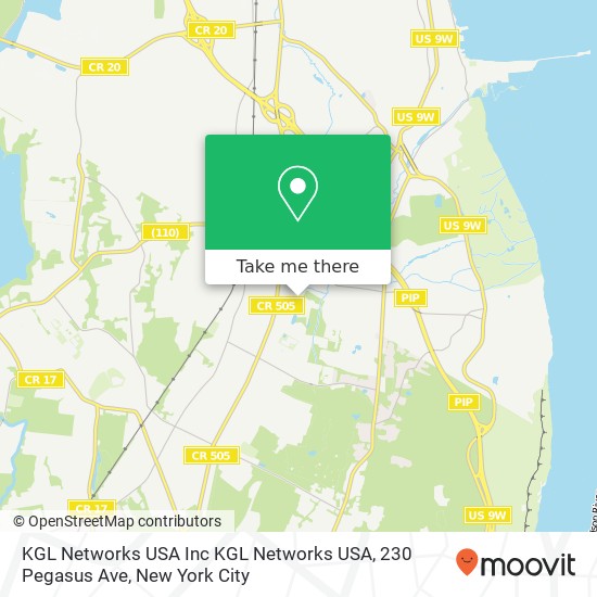 Mapa de KGL Networks USA Inc KGL Networks USA, 230 Pegasus Ave