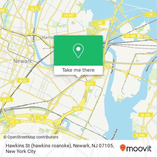 Hawkins St (hawkins roanoke), Newark, NJ 07105 map