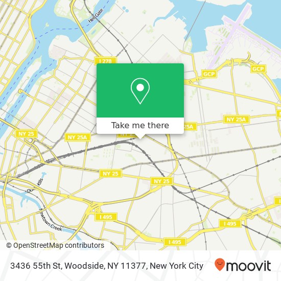 Mapa de 3436 55th St, Woodside, NY 11377