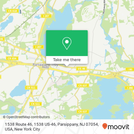 Mapa de 1538 Route 46, 1538 US-46, Parsippany, NJ 07054, USA