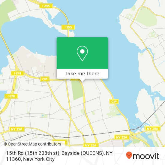 Mapa de 15th Rd (15th 208th st), Bayside (QUEENS), NY 11360