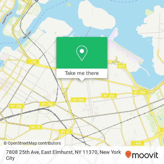 Mapa de 7808 25th Ave, East Elmhurst, NY 11370