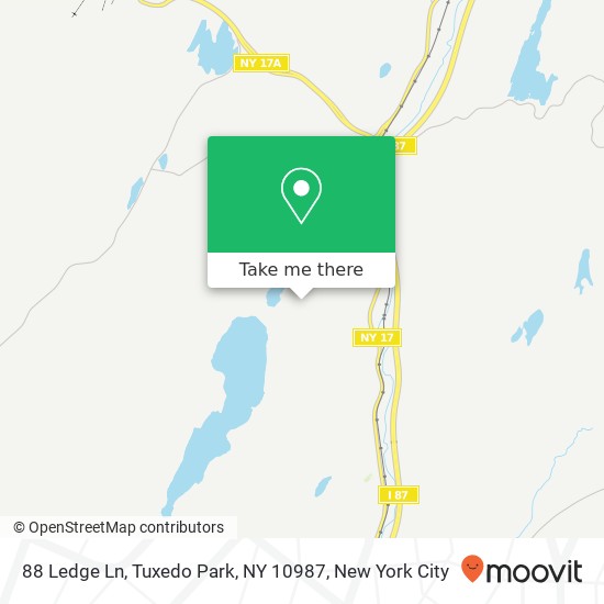 Mapa de 88 Ledge Ln, Tuxedo Park, NY 10987