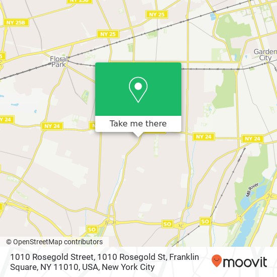 1010 Rosegold Street, 1010 Rosegold St, Franklin Square, NY 11010, USA map