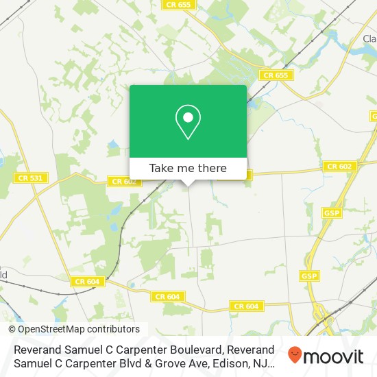 Reverand Samuel C Carpenter Boulevard, Reverand Samuel C Carpenter Blvd & Grove Ave, Edison, NJ 08820, USA map