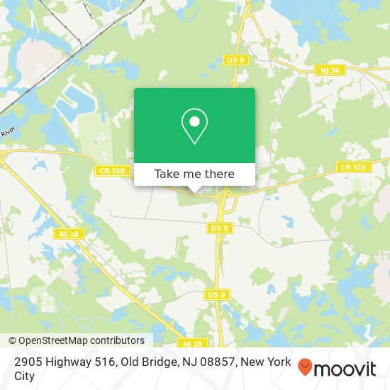 Mapa de 2905 Highway 516, Old Bridge, NJ 08857