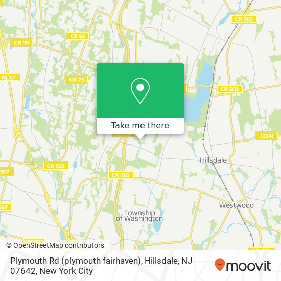 Mapa de Plymouth Rd (plymouth fairhaven), Hillsdale, NJ 07642