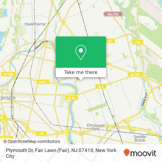 Plymouth Dr, Fair Lawn (Fair), NJ 07410 map