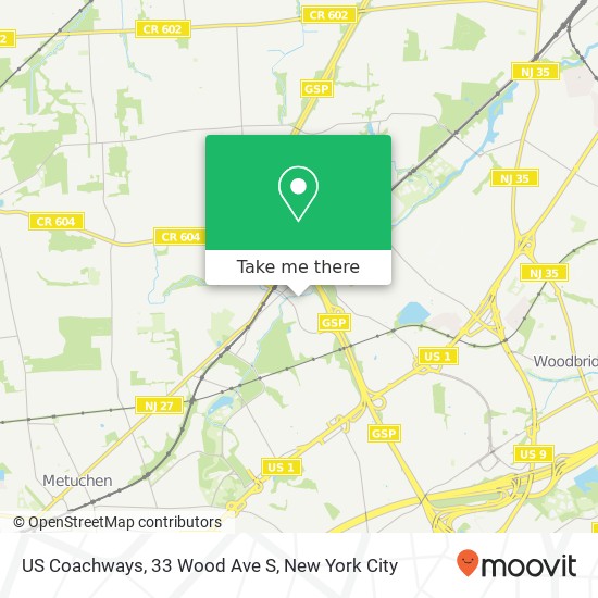 Mapa de US Coachways, 33 Wood Ave S