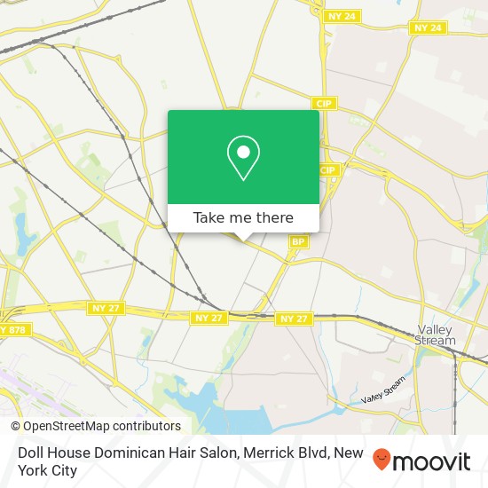 Mapa de Doll House Dominican Hair Salon, Merrick Blvd