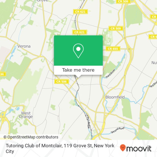 Mapa de Tutoring Club of Montclair, 119 Grove St