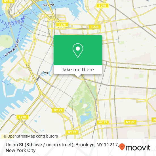 Mapa de Union St (8th ave / union street), Brooklyn, NY 11217