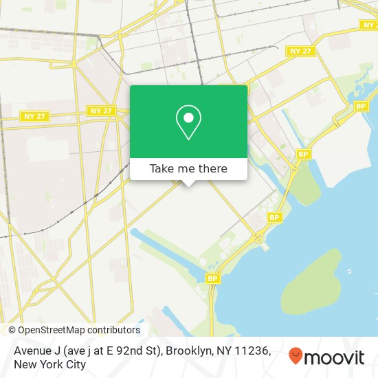 Mapa de Avenue J (ave j at E 92nd St), Brooklyn, NY 11236