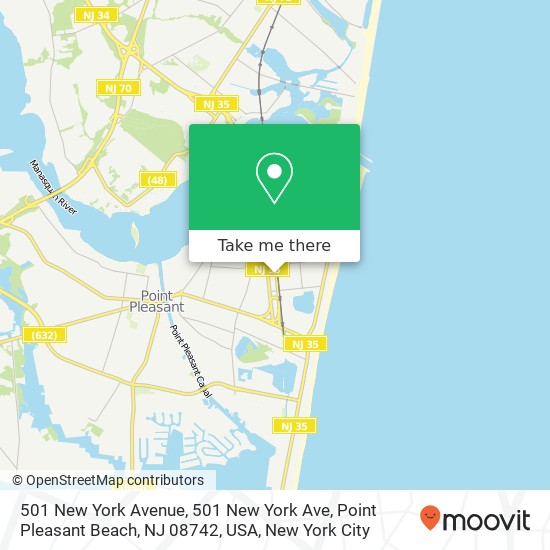 Mapa de 501 New York Avenue, 501 New York Ave, Point Pleasant Beach, NJ 08742, USA