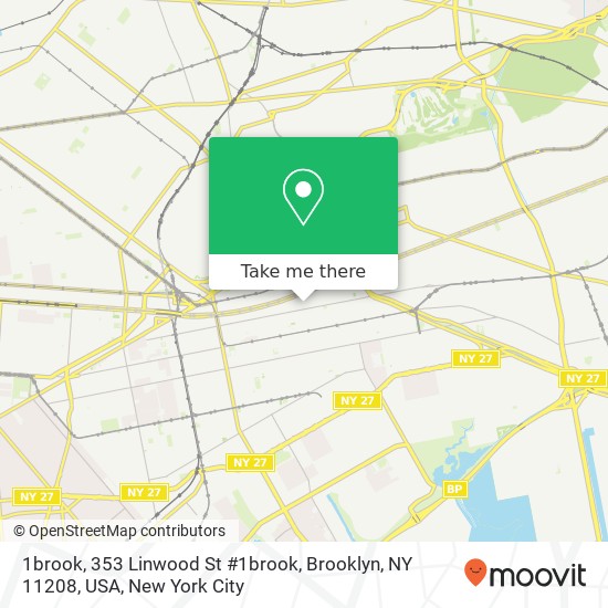 1brook, 353 Linwood St #1brook, Brooklyn, NY 11208, USA map