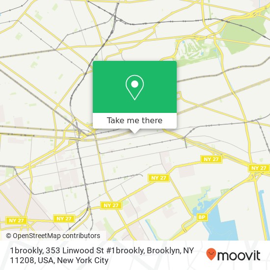 Mapa de 1brookly, 353 Linwood St #1brookly, Brooklyn, NY 11208, USA