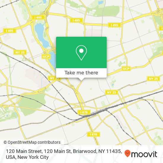 Mapa de 120 Main Street, 120 Main St, Briarwood, NY 11435, USA