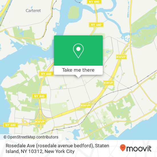 Mapa de Rosedale Ave (rosedale avenue bedford), Staten Island, NY 10312