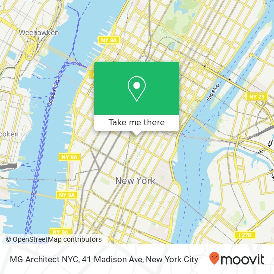 MG Architect NYC, 41 Madison Ave map