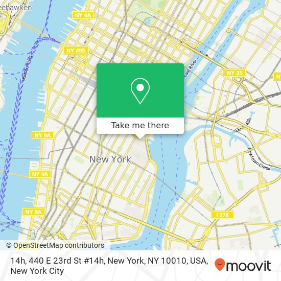 Mapa de 14h, 440 E 23rd St #14h, New York, NY 10010, USA