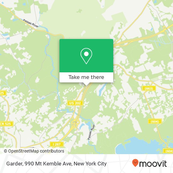 Garder, 990 Mt Kemble Ave map