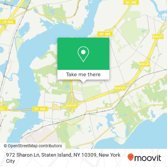 Mapa de 972 Sharon Ln, Staten Island, NY 10309