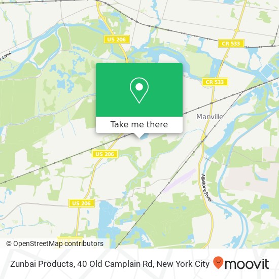 Mapa de Zunbai Products, 40 Old Camplain Rd