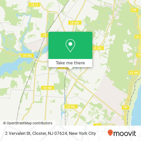 Mapa de 2 Vervalen St, Closter, NJ 07624