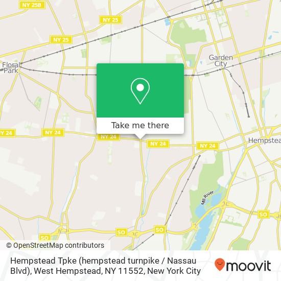 Mapa de Hempstead Tpke (hempstead turnpike / Nassau Blvd), West Hempstead, NY 11552