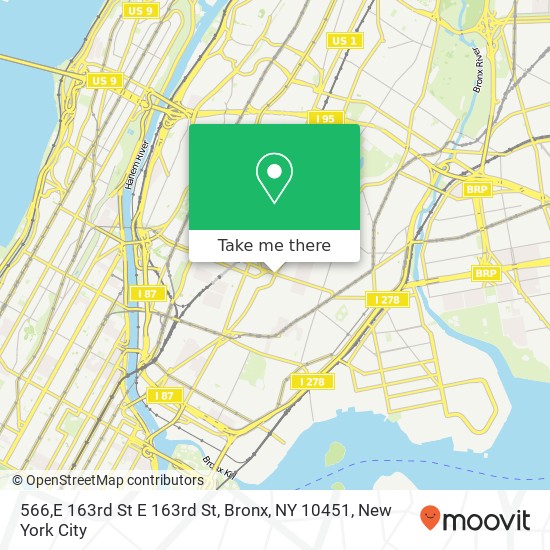 Mapa de 566,E 163rd St E 163rd St, Bronx, NY 10451