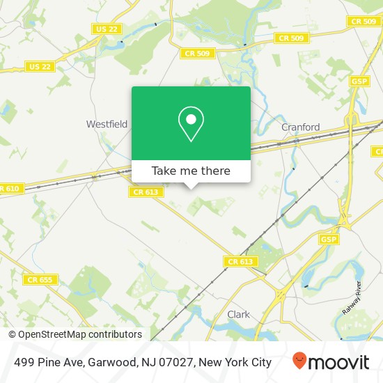 Mapa de 499 Pine Ave, Garwood, NJ 07027