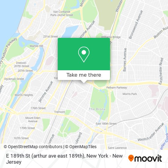 Mapa de E 189th St (arthur ave east 189th)