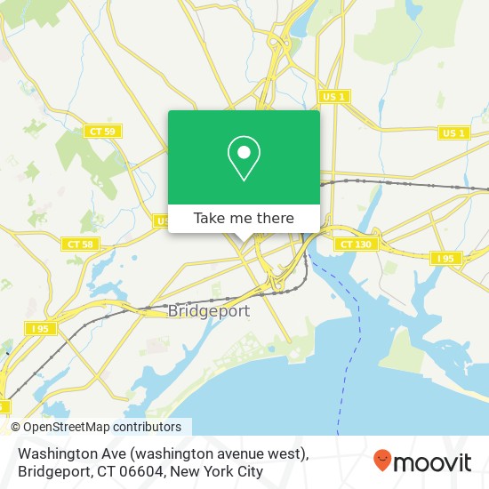 Washington Ave (washington avenue west), Bridgeport, CT 06604 map