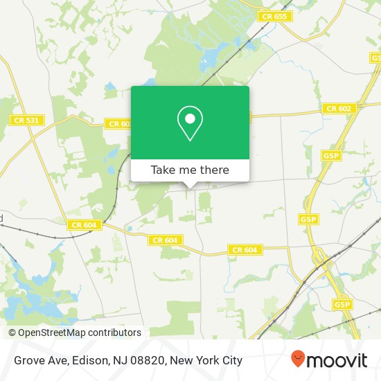 Mapa de Grove Ave, Edison, NJ 08820