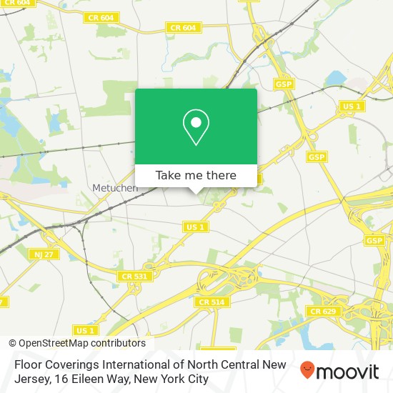 Mapa de Floor Coverings International of North Central New Jersey, 16 Eileen Way