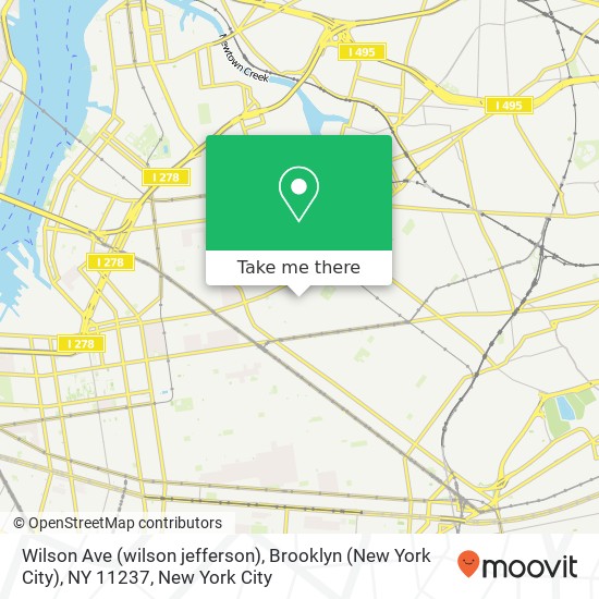 Mapa de Wilson Ave (wilson jefferson), Brooklyn (New York City), NY 11237