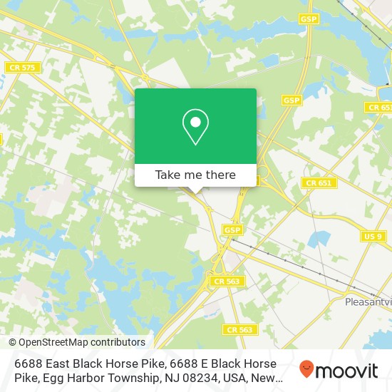 Mapa de 6688 East Black Horse Pike, 6688 E Black Horse Pike, Egg Harbor Township, NJ 08234, USA